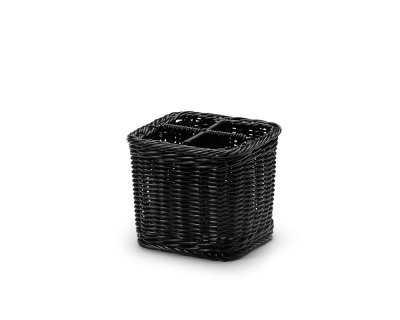 Bestickskorg Svart 4-fack pp-plast 16x16cm