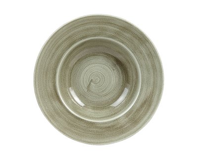 Stonecast Patina Burnished Green Profile Wide Rim Bowl Large 28cm