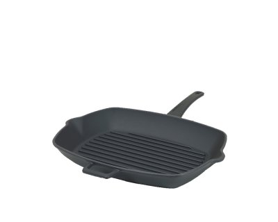 Grillpanna räfflad mattsvart 26x26cm