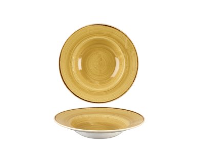 Stonecast Mustard Profile Wide Rim Bowl Med 24cm