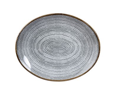 Studio Prints Stone Grey Orbit Oval Coupe Plate 27x22,9cm